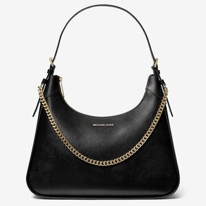 Michael Kors Black Shoulder Bag with Gold Chain